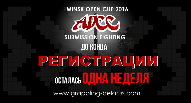 ДО ОКОНЧАНИЯ РЕГИСТРАЦИИ НА ТУРНИР ADCC MINSK OPEN CUP 2016 ОСТАЛАСЬ 1 НЕДЕЛЯ